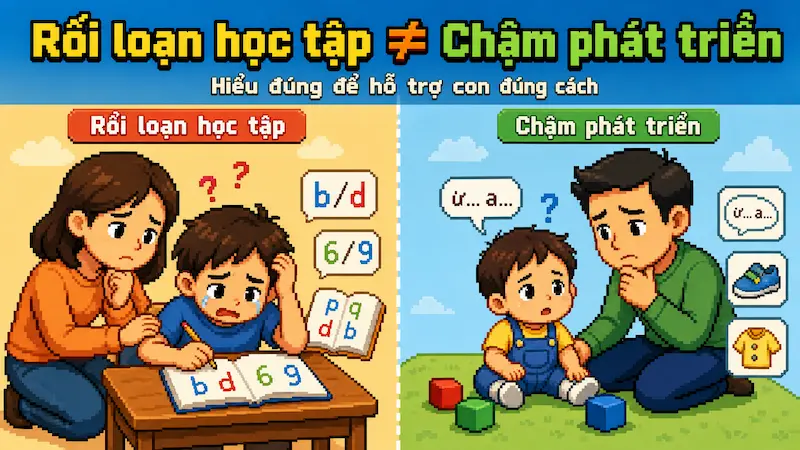 Phân biệt Rối loạn học tập và Chậm phát triển